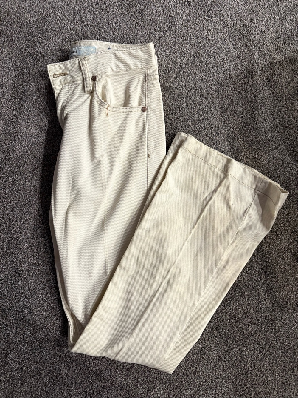 Y2K Vintage Mudd Women's Cream Flare Jeans